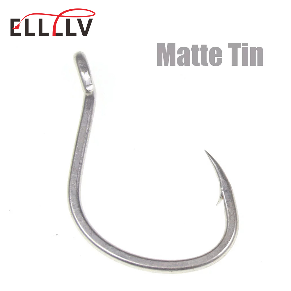 10pcs Matte Tin Anti-rust Salt - Fishing Hook Offset ulasan dan harga