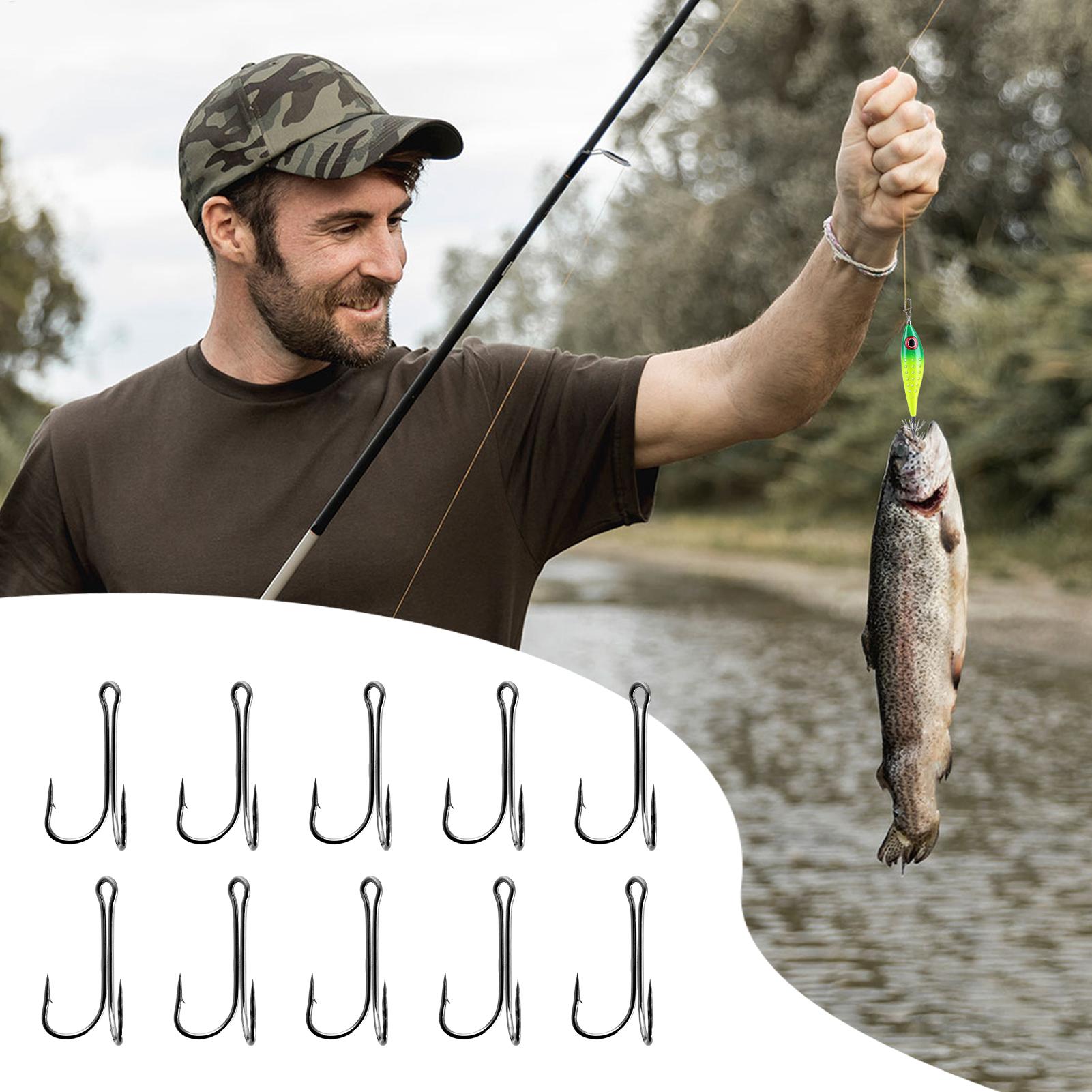 Barbed Fish Hooks 10 Pack High - Fishing Hook Treble ulasan dan harga