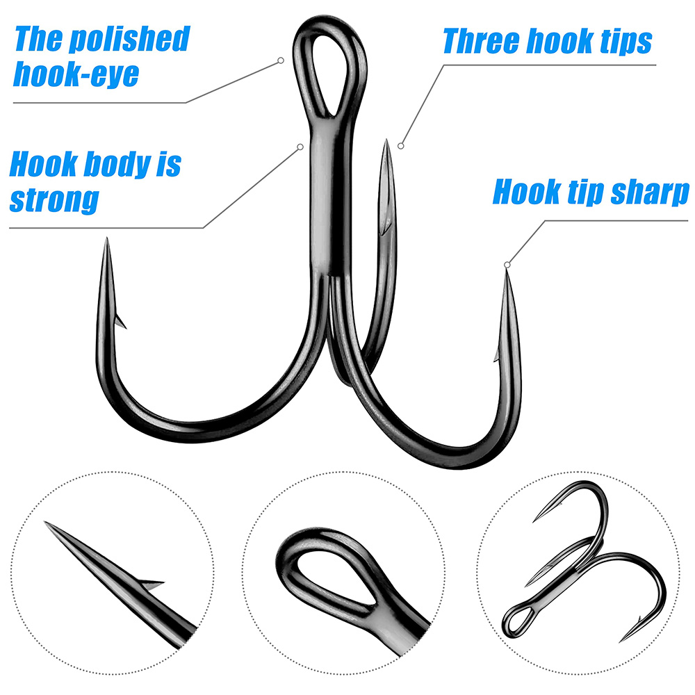 Huge Treble Hooks 4X Strong 1# - Fishing Hook Offset ulasan dan harga