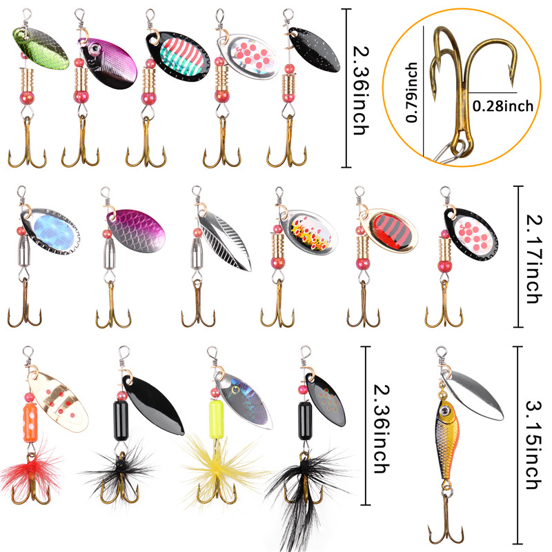 5/10/16Pcs Spinner Fishing Lur - Fishing Hook Treble ulasan dan harga