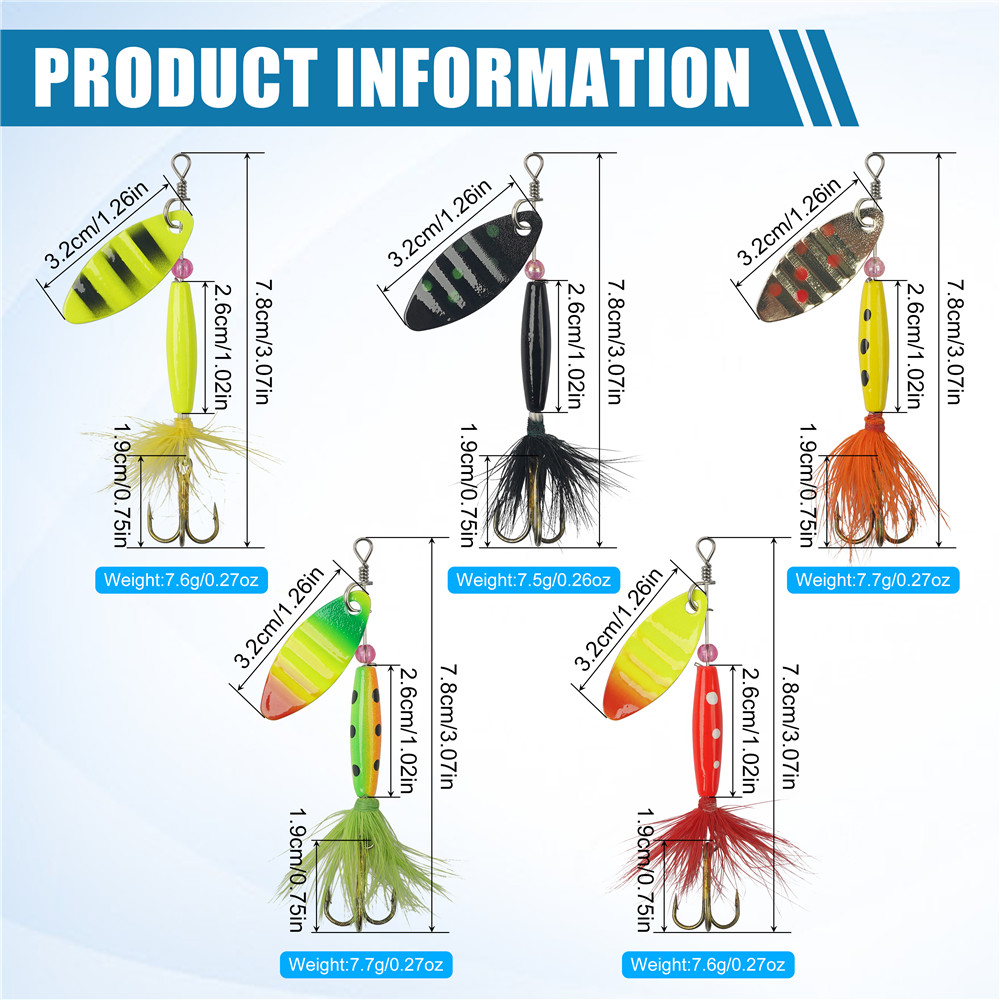 5/10/16Pcs Spinner Fishing Lur - Fishing Hook Treble ulasan dan harga