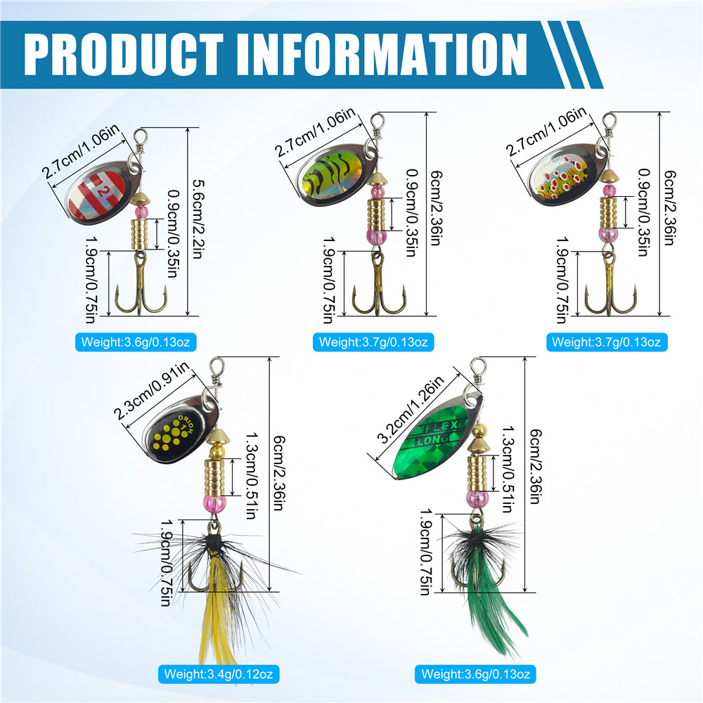 5/10/16Pcs Spinner Fishing Lur - Fishing Hook Treble ulasan dan harga